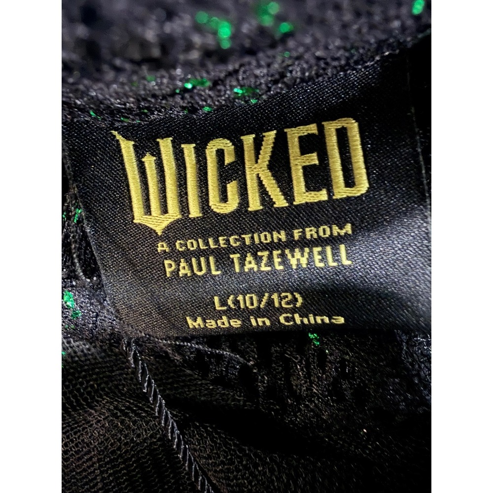 Wicked Paul Tazewell Black Green Lace Costume Dress Women's L 10/12 Universal - Picture 8 of 16